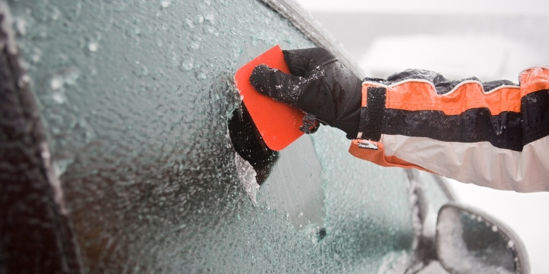 scrape ice off of car - icy window